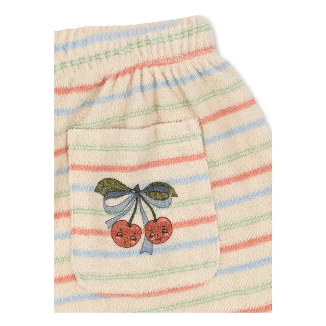 Joggers de algodón orgánico acanalado a rayas Itty | Crudo