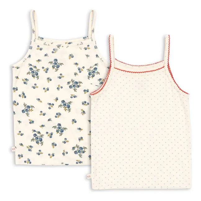 Lot de 2 Débardeurs Mimmi Pois Modal | Ecru