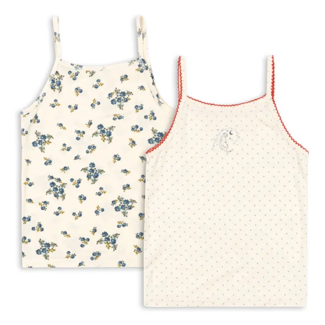 Lot de 2 Débardeurs Mimmi Pois Modal | Ecru