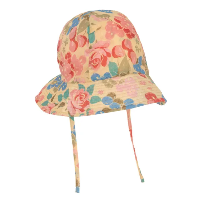 Gorro de algodón orgánico Pacey Floral | Beige