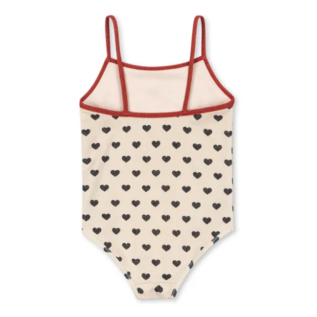 Maillot de Bain Pailleté Manon Cœurs | Ecru