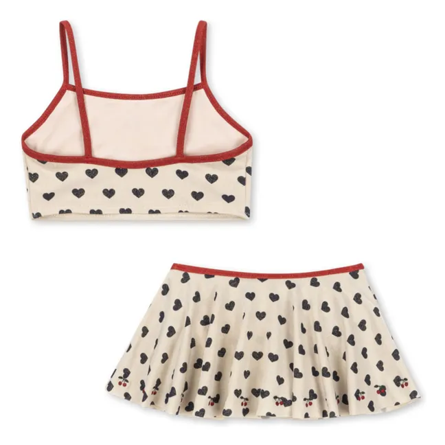 Traje de baño con falda de lentejuelas Manon Hearts | Crudo