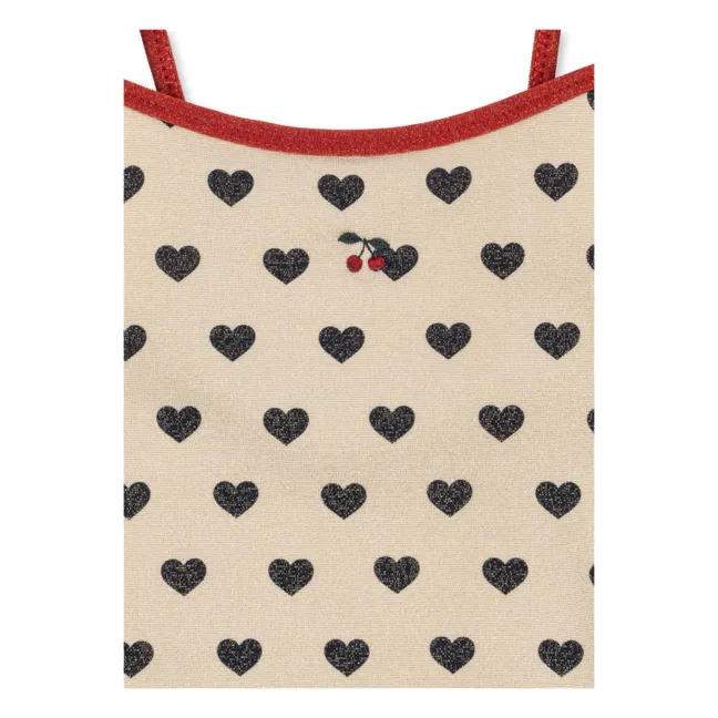 Maillot de Bain Pailleté Manon Cœurs | Ecru