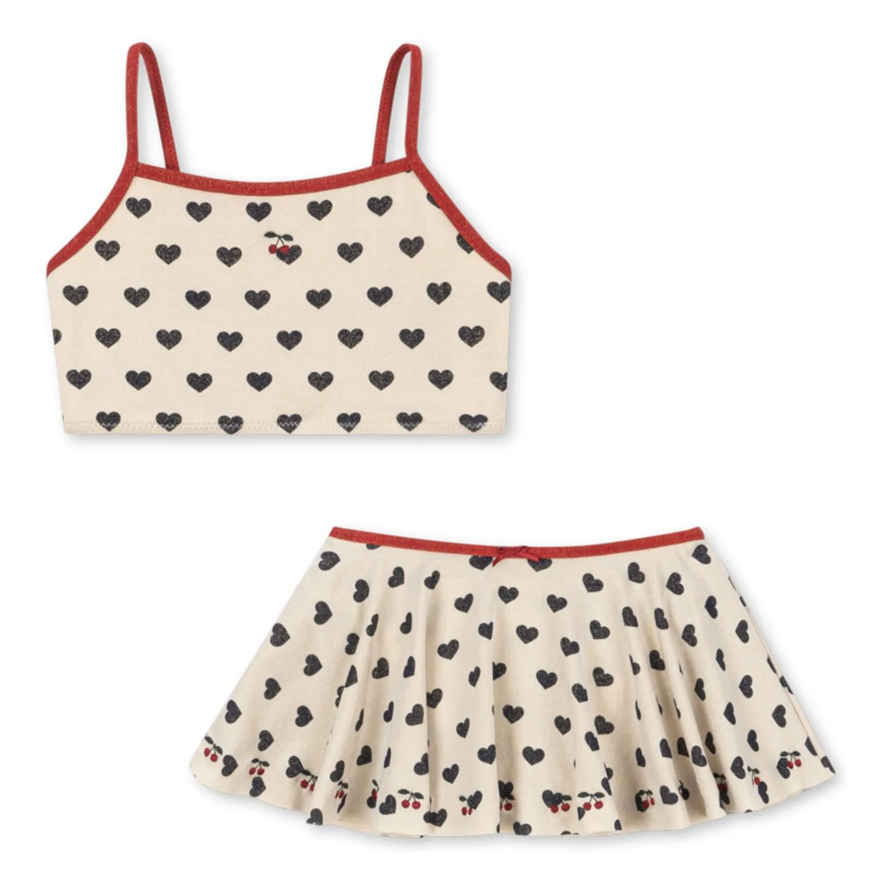 Traje de baño con falda de lentejuelas Manon Hearts | Crudo- Imagen del producto n°0
