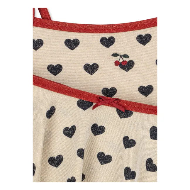 Traje de baño con falda de lentejuelas Manon Hearts | Crudo