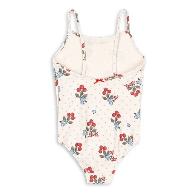 Costume da bagno in fibra riciclata Frago Cherry | Ecru
