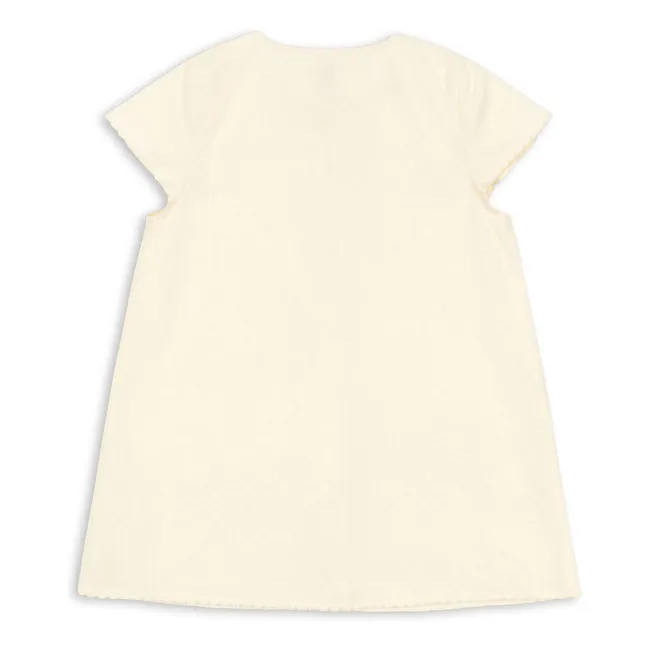 Vestido de algodón orgánico Evia Cerises | Crema