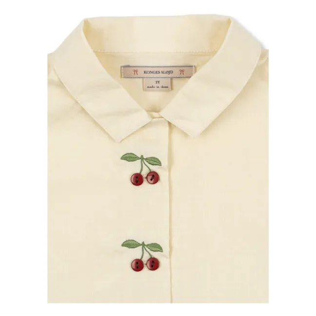 Chemise Evia Cerises Coton Bio | Crème
