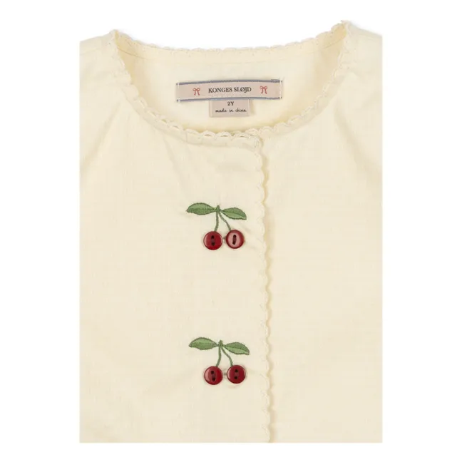 Evia Cerises organic cotton dress | Cream
