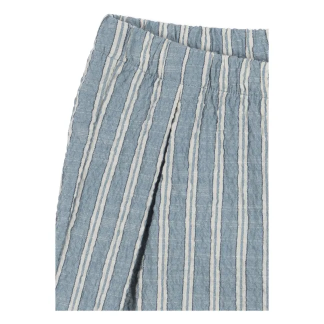 Gestreifte Elliot-Hose aus Bio-Baumwolle | Blau