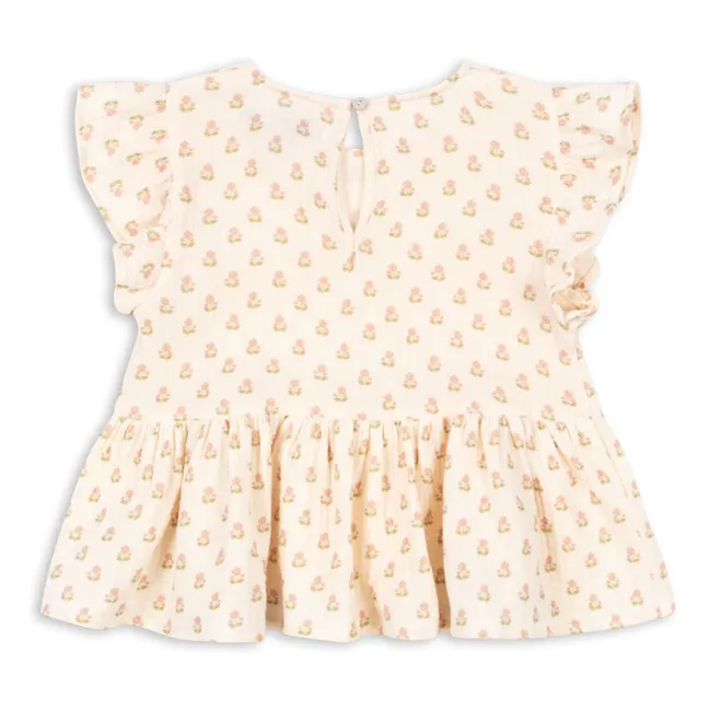 Camiseta con volantes de algodón ecológico Coco | Rosa Pálido