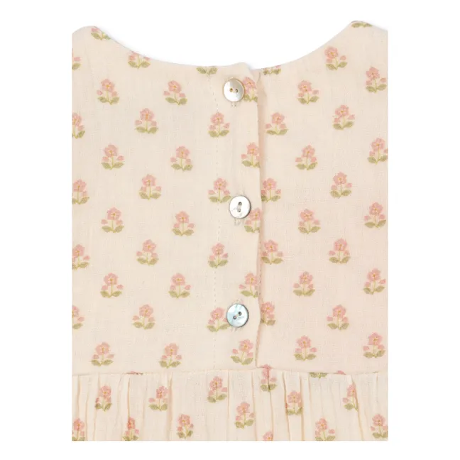 Barboteuse Volants Coco Coton Bio | Rose pâle