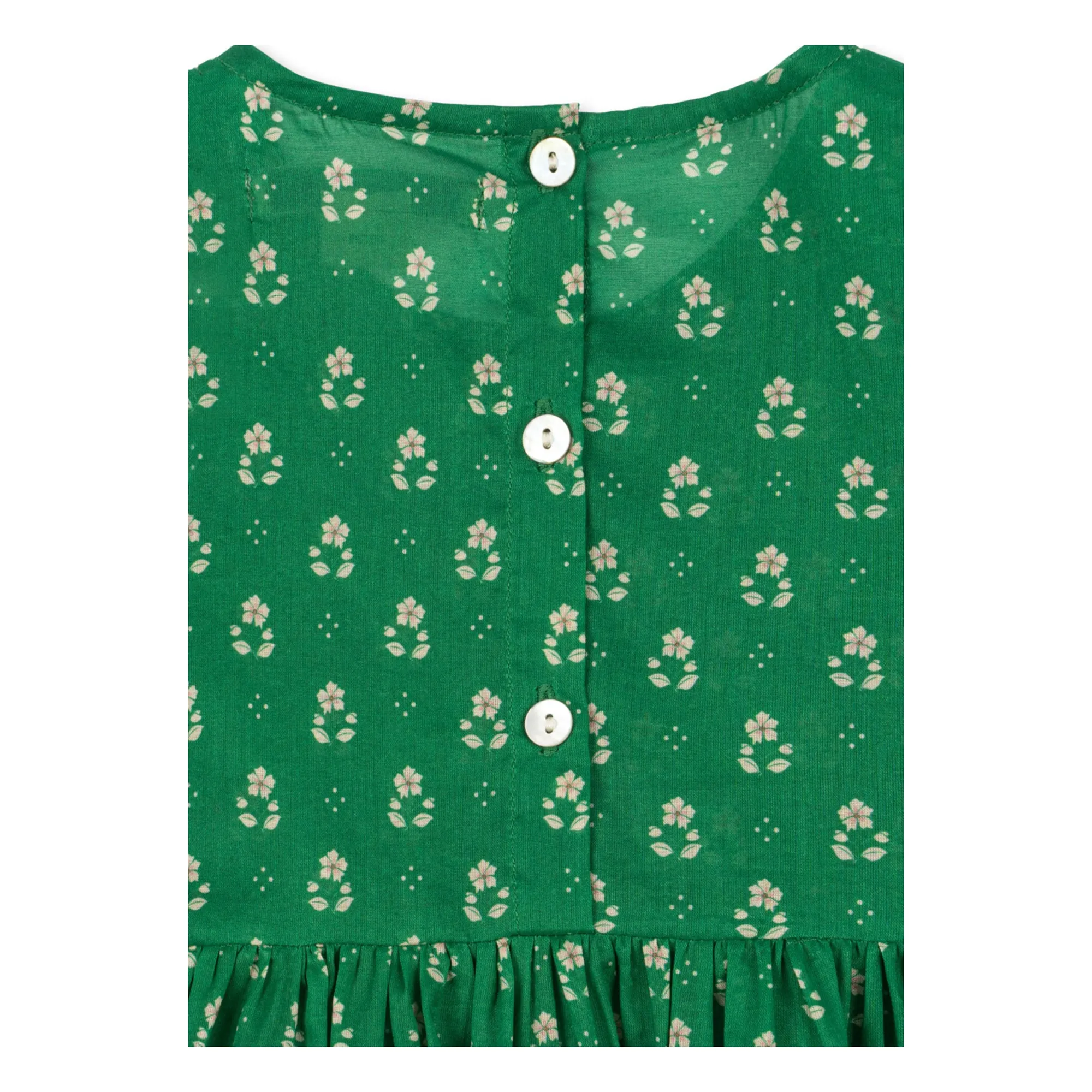Robe Smockée Cami Coton Bio | Vert- Image produit n°4