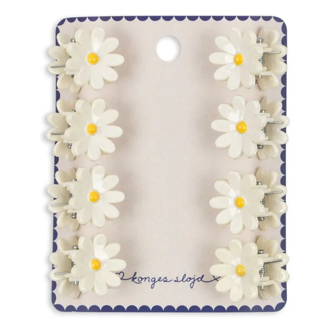 Lot de 8 Mini Pinces Marguerites | Ecru