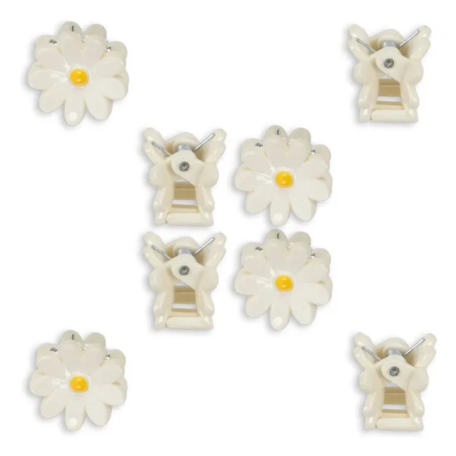 Lot de 8 Mini Pinces Marguerites | Ecru