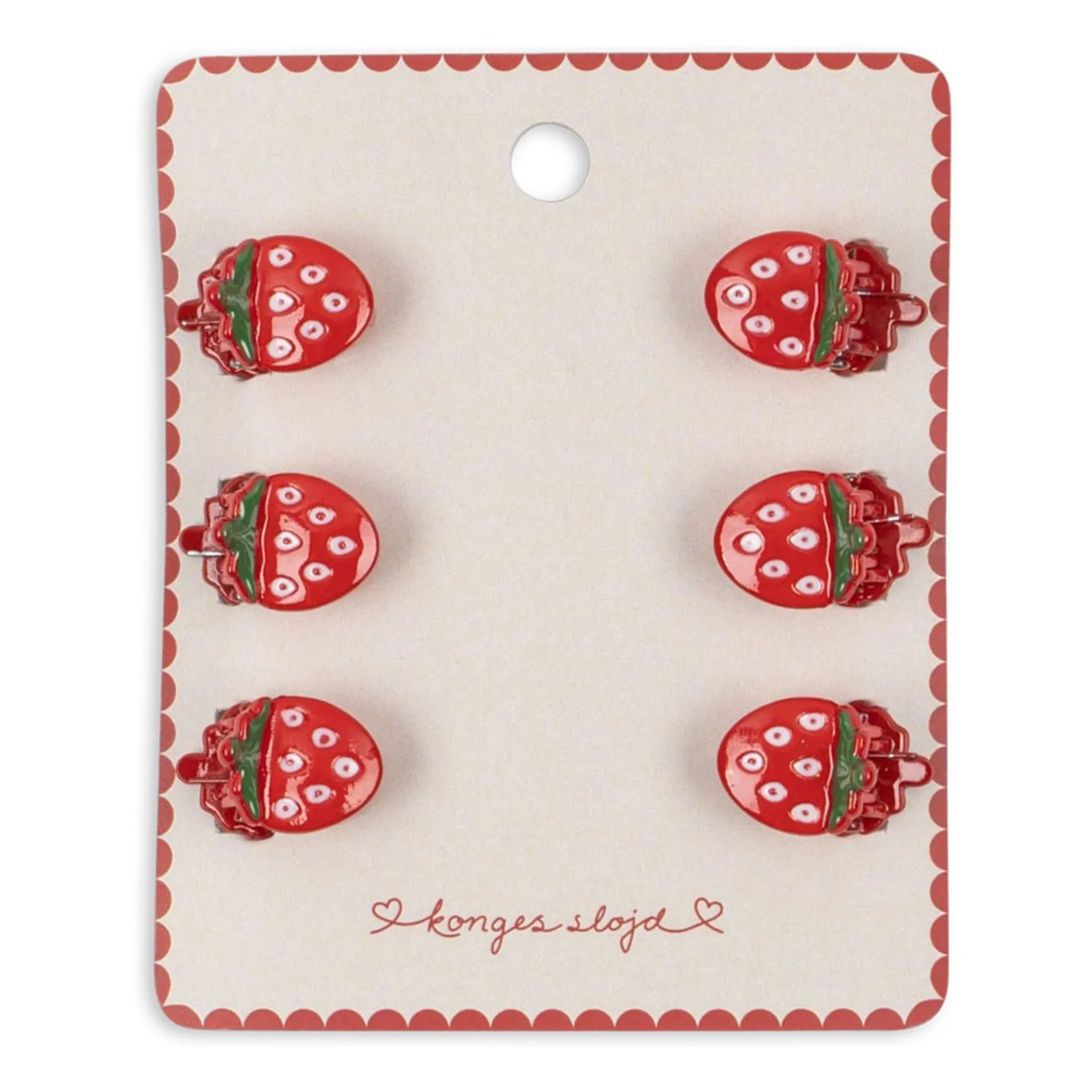 Lot de 6 Mini Pinces Fraises | Rouge- Image produit n°1