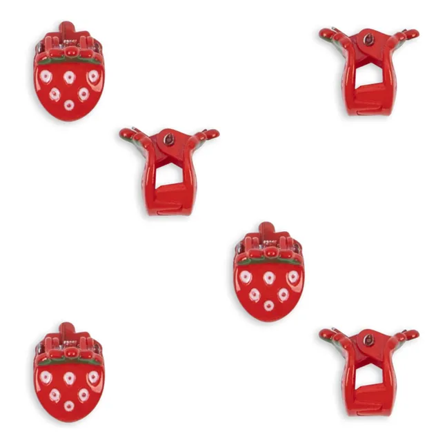 Lote de 6 mini alicates para fresas | Rojo