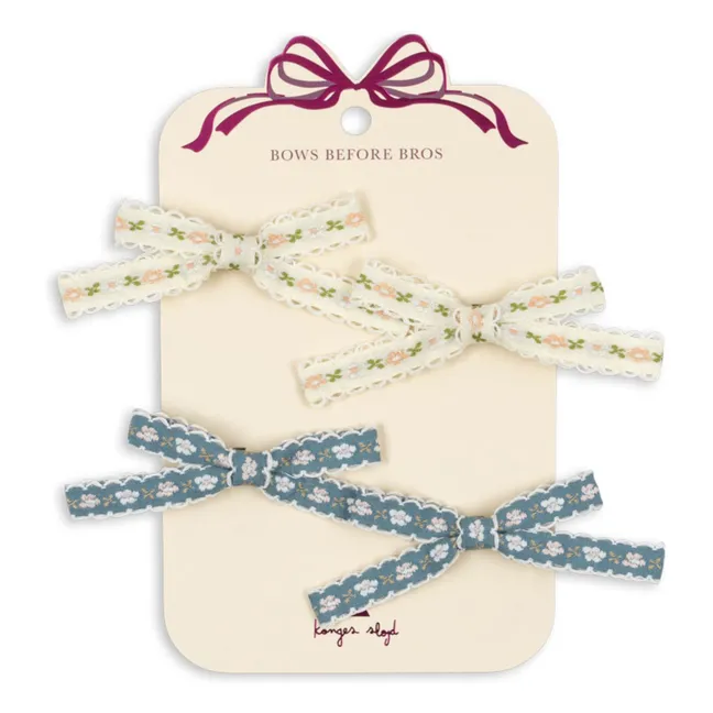 Lot de 4 Barrettes Nœuds | Bleu