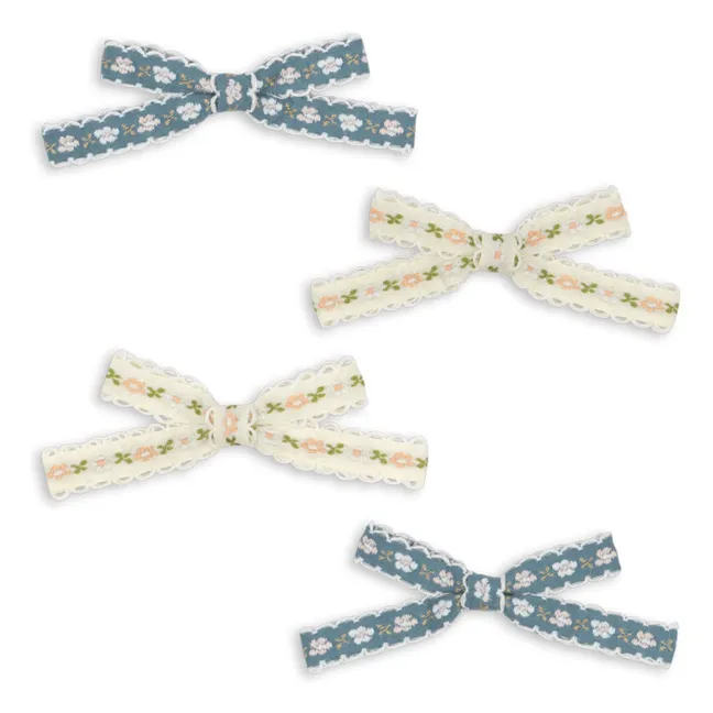 Lot de 4 Barrettes Nœuds | Bleu