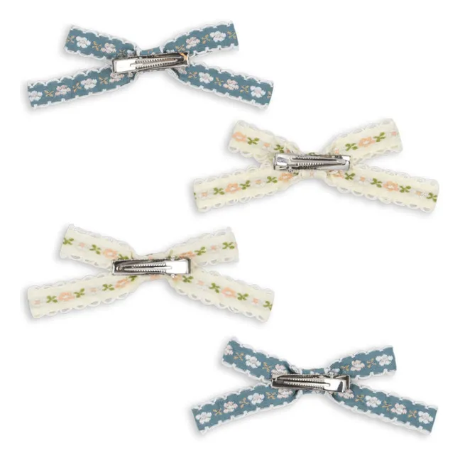 Lot de 4 Barrettes Nœuds | Bleu
