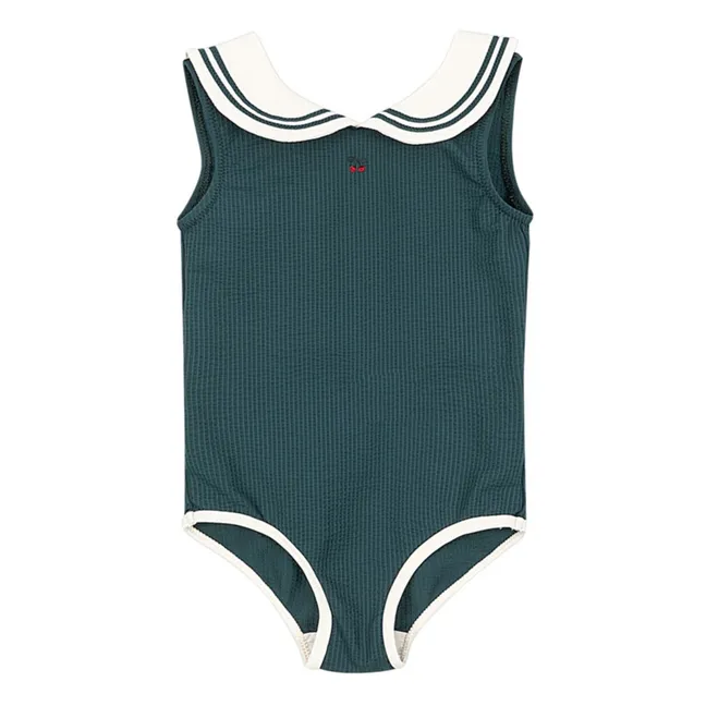 Maillot de Bain Côtelé Sailor Fibres Recyclées | Vert foncé
