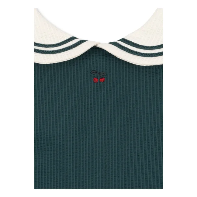 Maillot de Bain Côtelé Sailor Fibres Recyclées | Vert foncé
