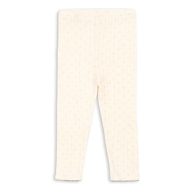 Legging Minnie Cœurs Coton Bio | Ecru