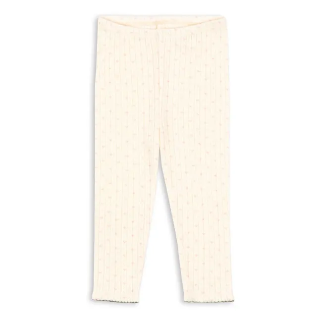 Legging Minnie Cœurs Coton Bio | Ecru
