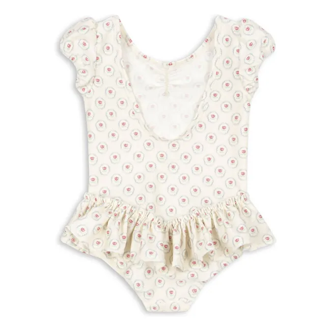 Maillot de Bain 1 Pièce Volants Malti Fibres Recyclées | Ecru