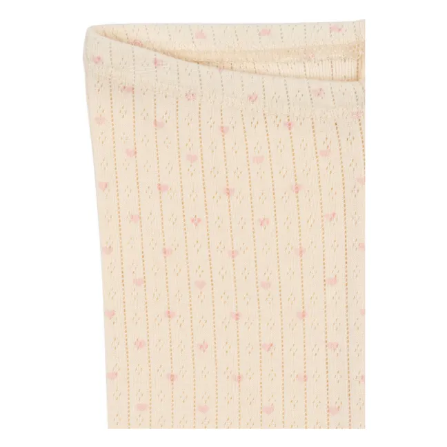 Legging Minnie Cœurs Coton Bio | Ecru