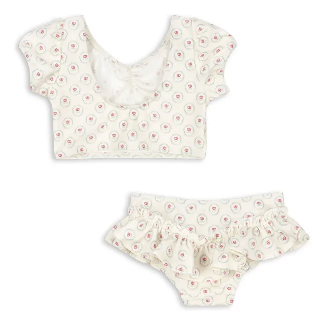 Maillot de Bain Volants Malti Fibres Recyclées | Ecru