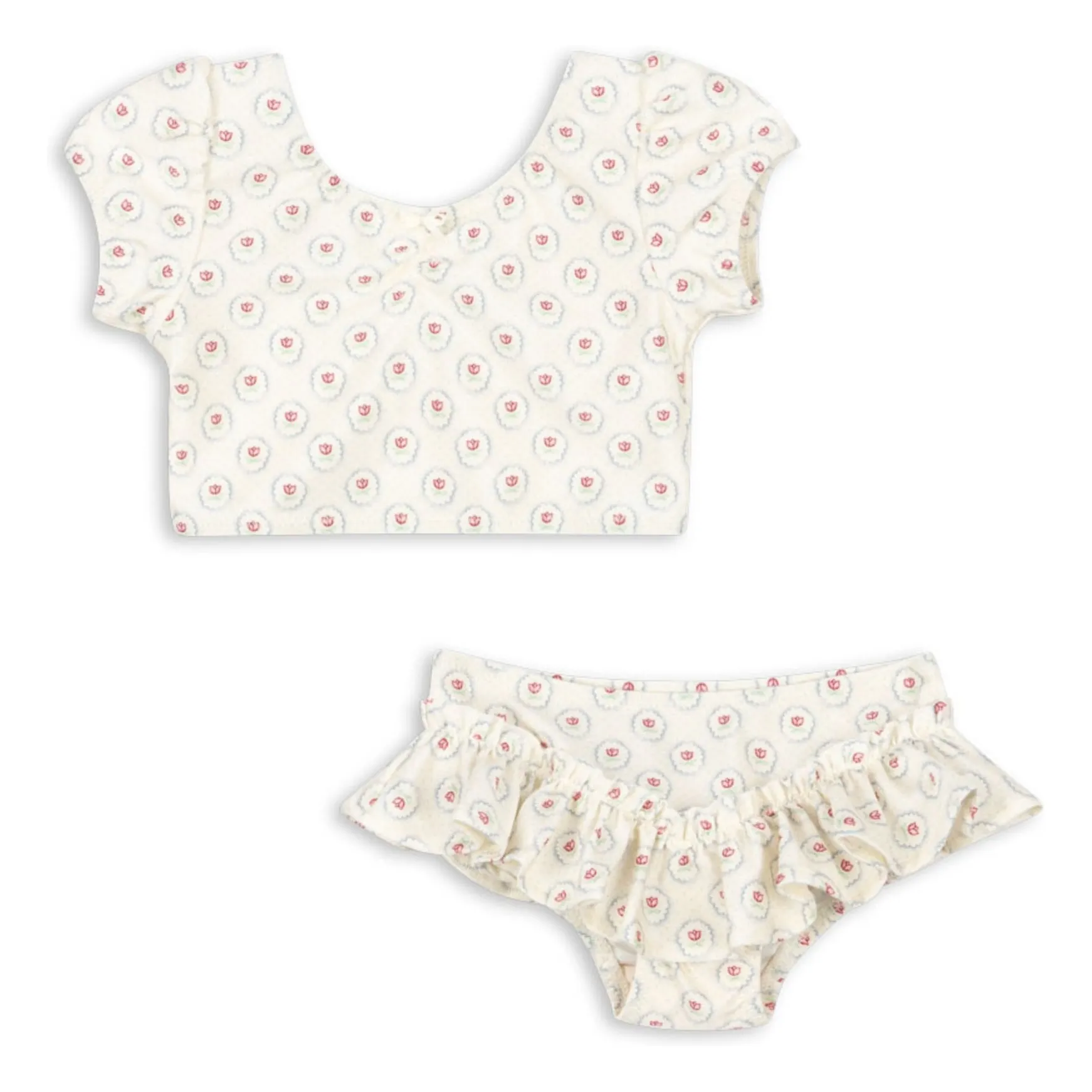Konges Sløjd Ecru Malti Ruffle Swimsuit Recycled Fibers