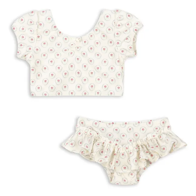 Maillot de Bain Volants Malti Fibres Recyclées | Ecru