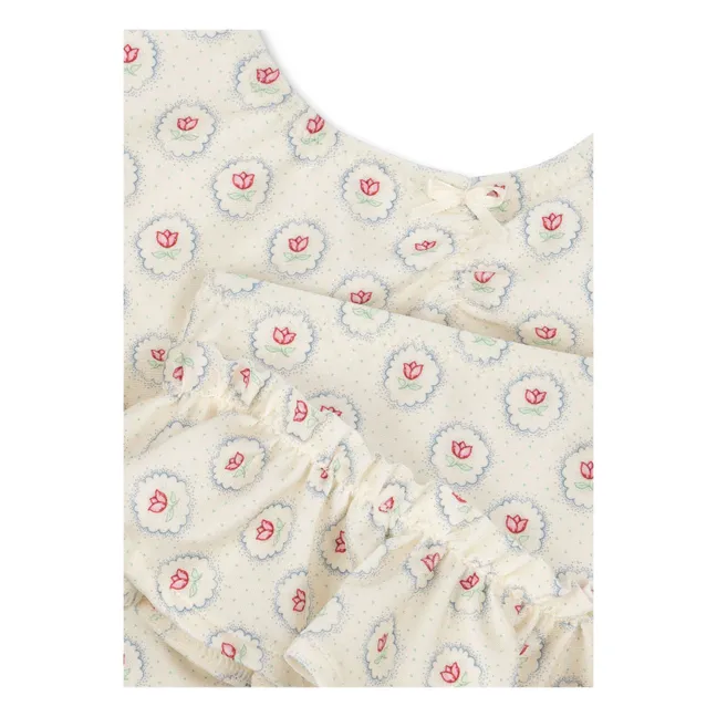 Maillot de Bain Volants Malti Fibres Recyclées | Ecru
