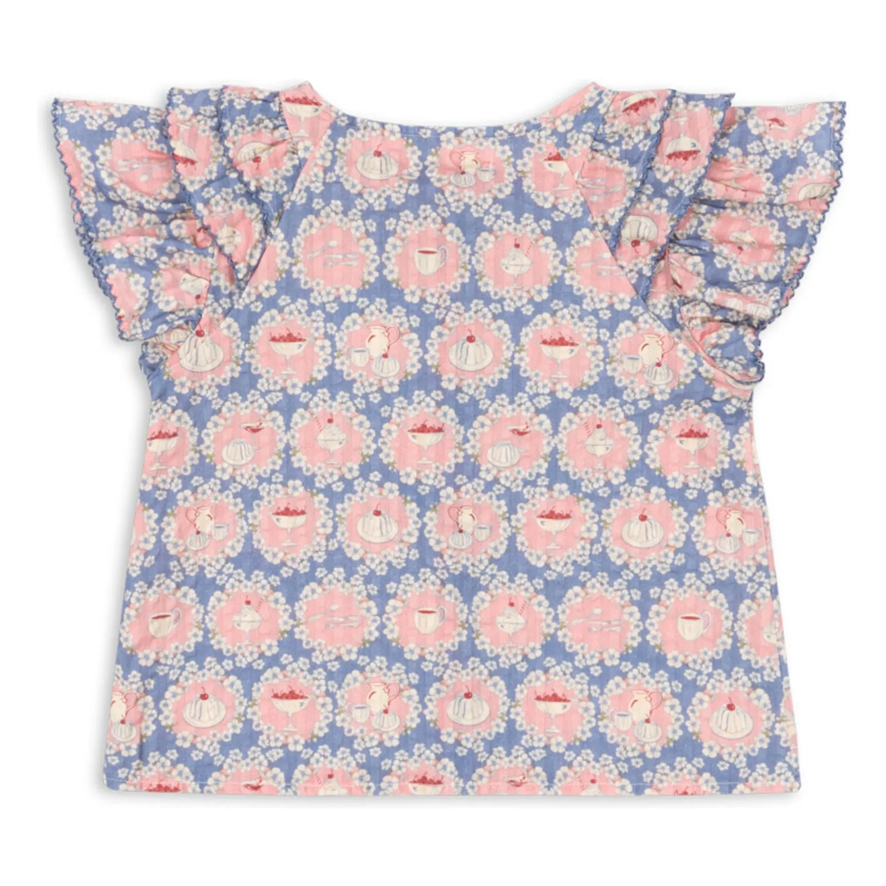 Blouse Kim Snacks Coton Bio | Bleu- Image produit n°4