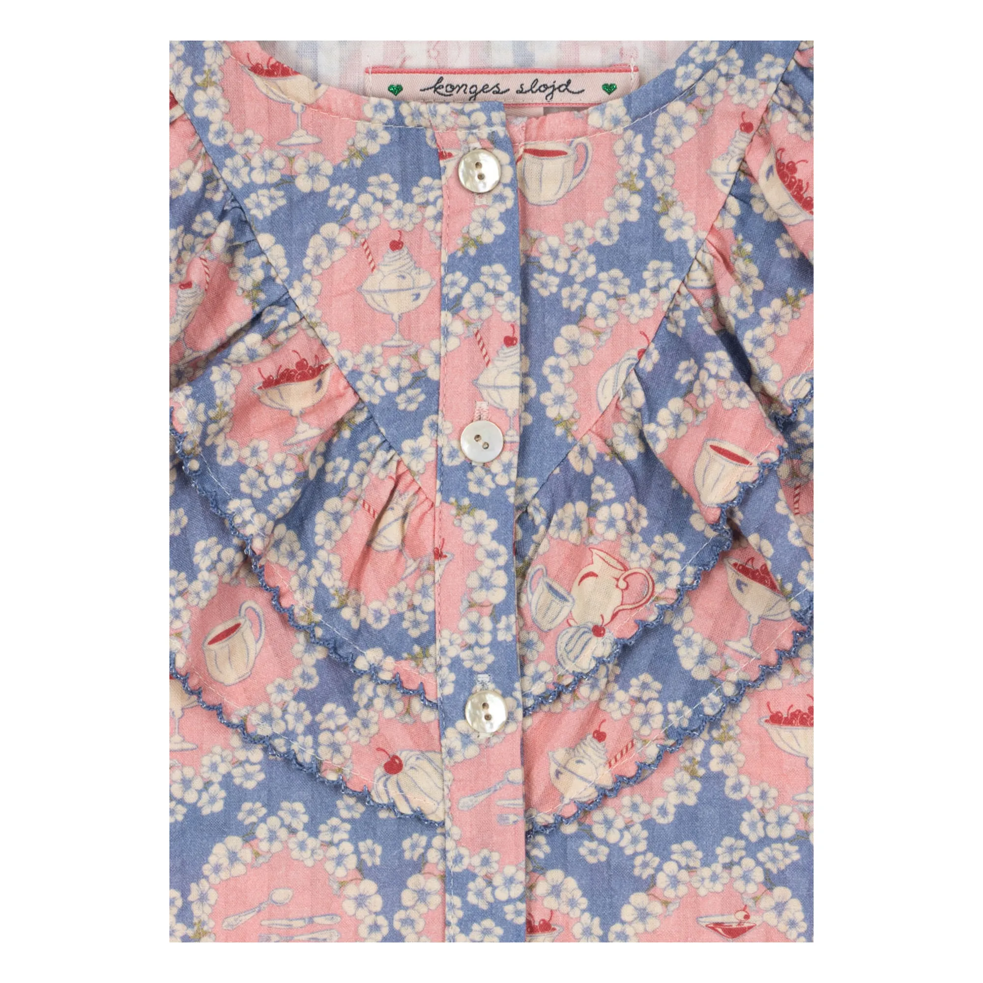 Blouse Kim Snacks Coton Bio | Bleu- Image produit n°3