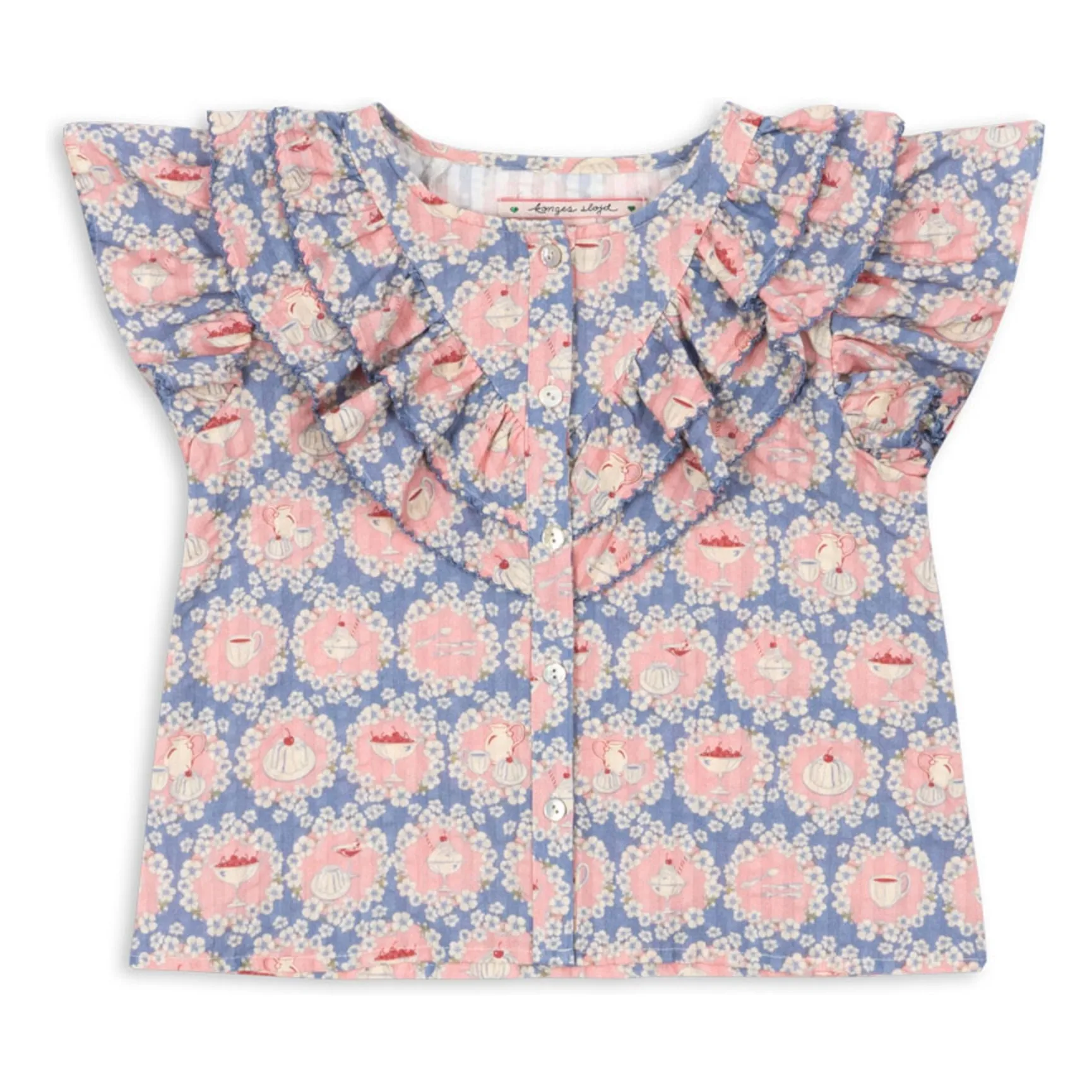 Blouse Kim Snacks Coton Bio | Bleu- Image produit n°0