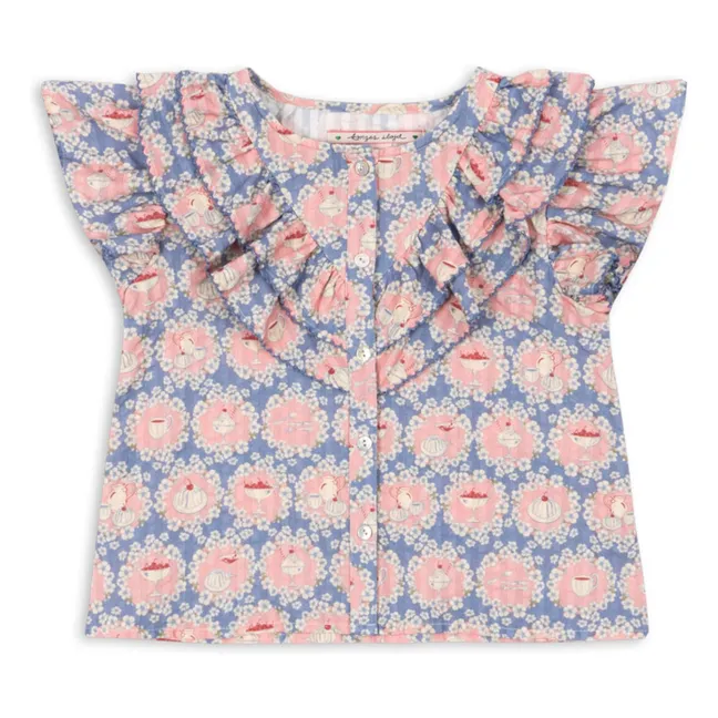 Kim Snacks Bluse Bio-Baumwolle | Blau