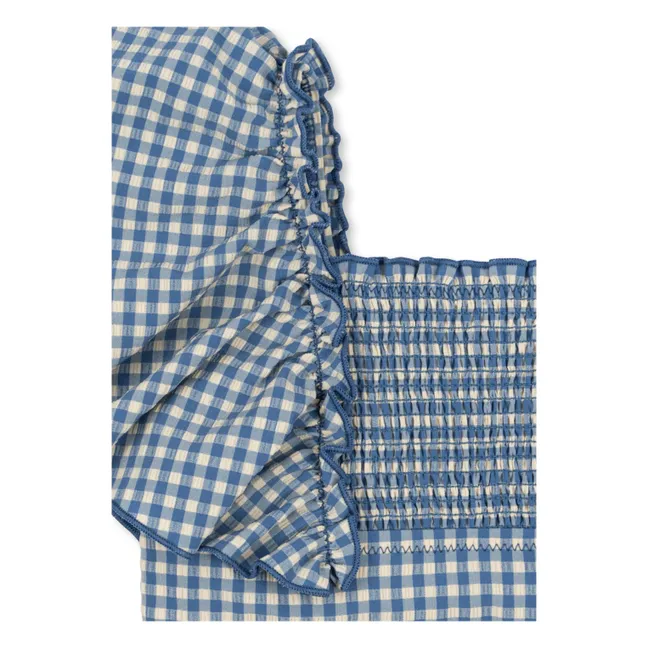 Bañador Fresia Smocked Azulejos de fibra reciclada | Azul