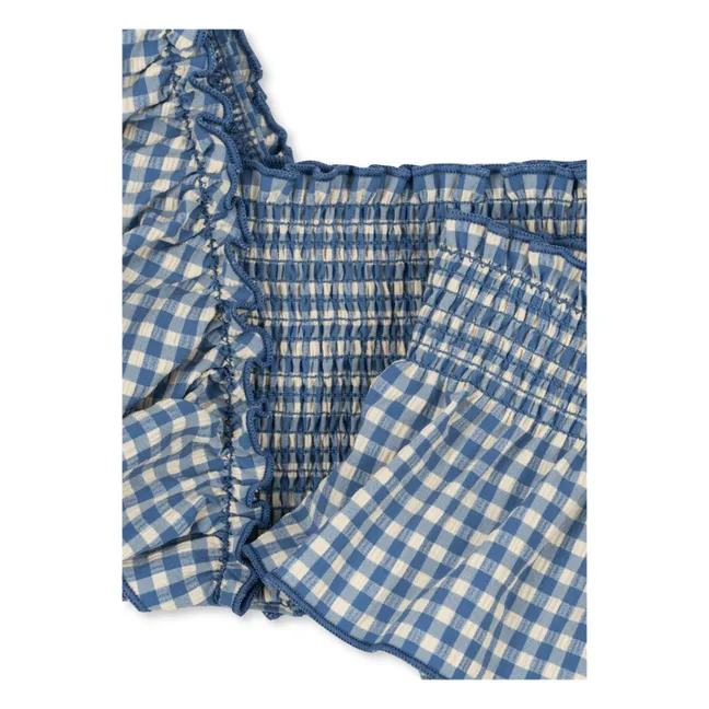 Bañador Fresia Carreaux Ruffle Fibras recicladas | Azul