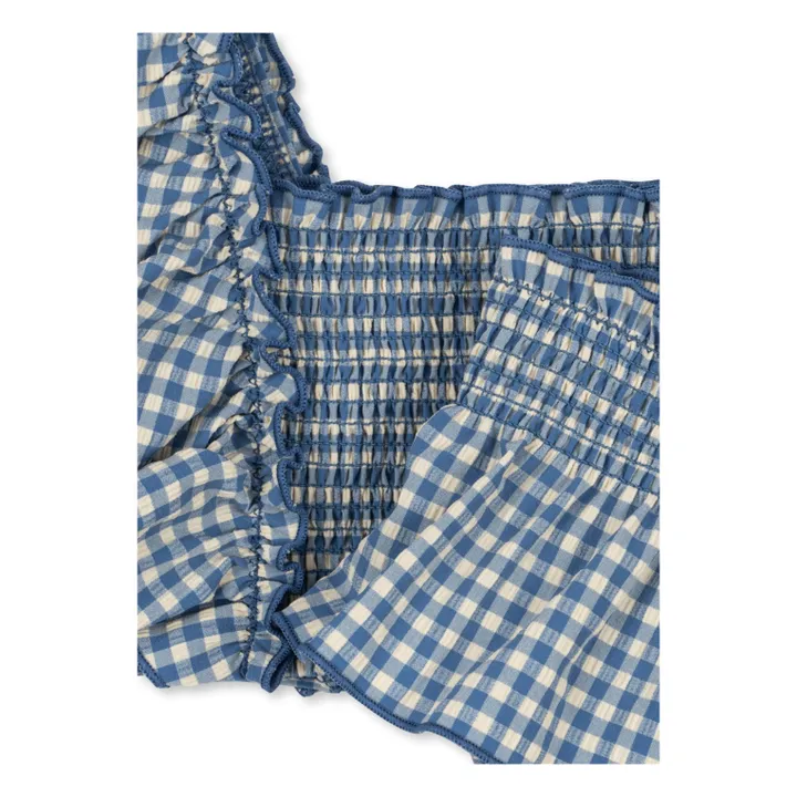 Bañador Fresia Carreaux Ruffle Fibras recicladas | Azul- Imagen del producto n°1