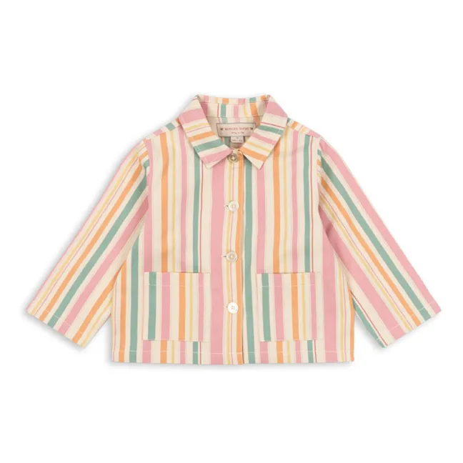 Veste Frankie Rayée Coton Bio | Rose