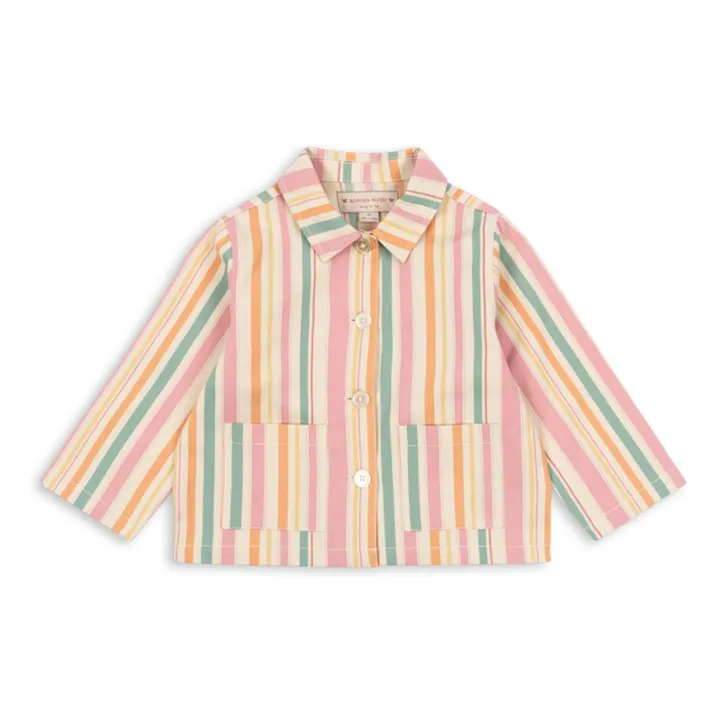 Chaqueta Frankie de algodón orgánico a rayas | Rosa- Imagen del producto n°0