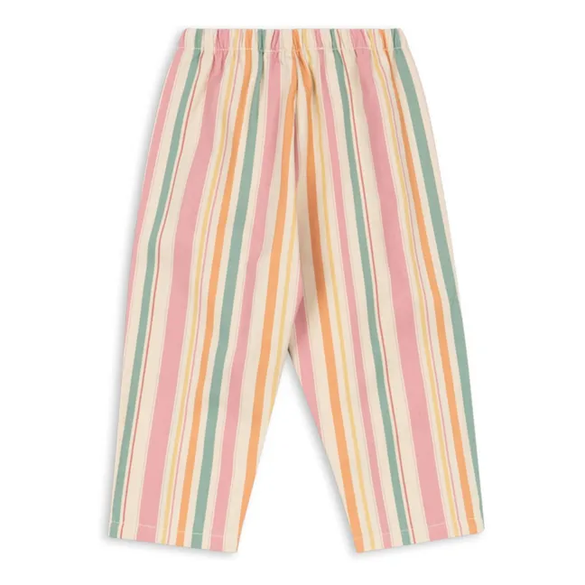 Pantaloni a righe in cotone organico Frankie | Rosa