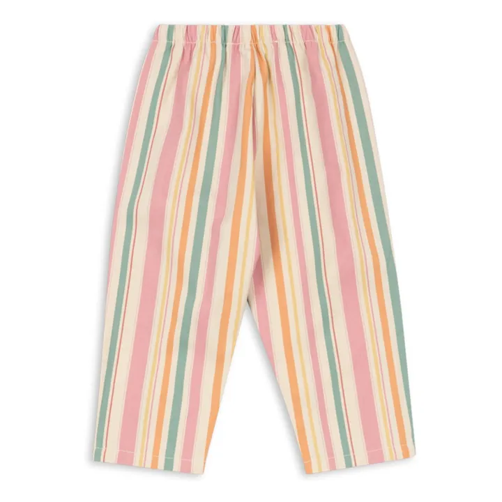 Pantalón Frankie a rayas de algodón orgánico | Rosa- Imagen del producto n°4