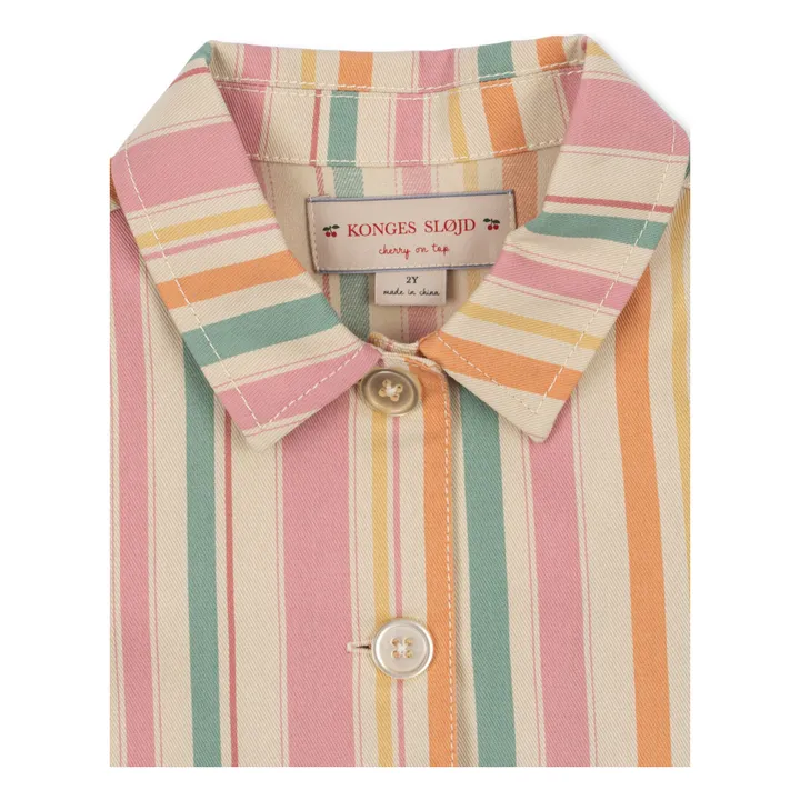 Chaqueta Frankie de algodón orgánico a rayas | Rosa- Imagen del producto n°3