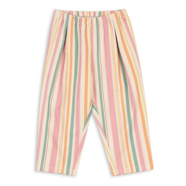 Pantaloni a righe in cotone organico Frankie | Rosa