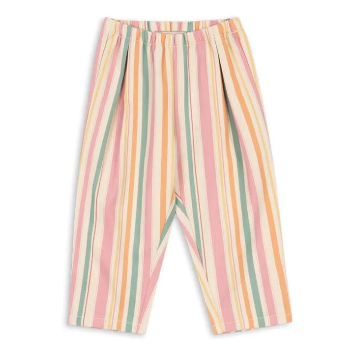 Pantalón Frankie a rayas de algodón orgánico | Rosa- Imagen del producto n°0