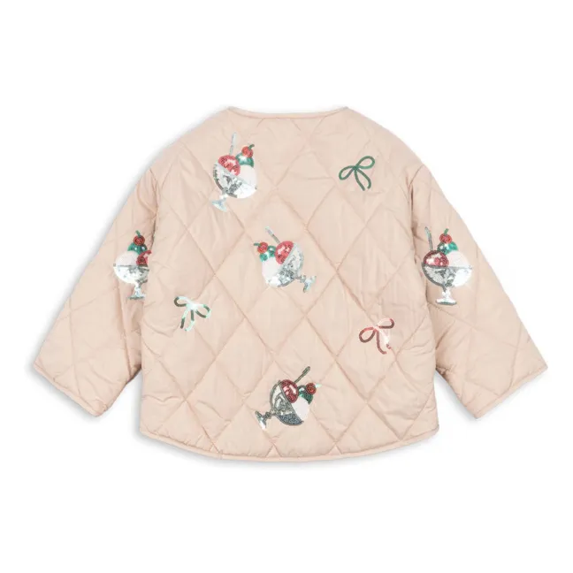 Flora Glaces Sequins Quilted Jacket | Pale Pink
