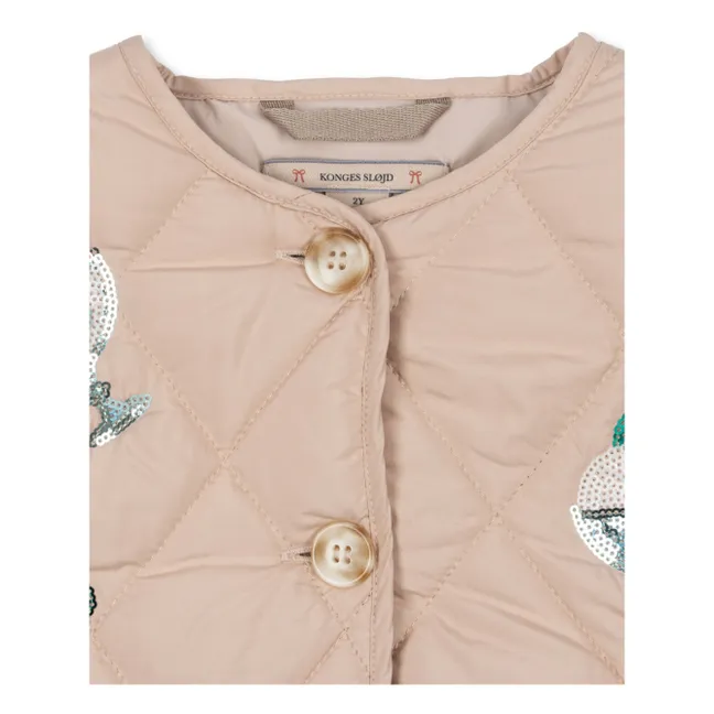 Chaqueta acolchada de lentejuelas Flora Glaces | Rosa Pálido